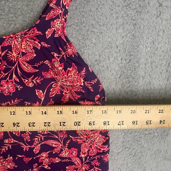 NWT Lands end tankini top swimsuit wide straps tropical vacation resortwear 1X - Picture 7 of 11